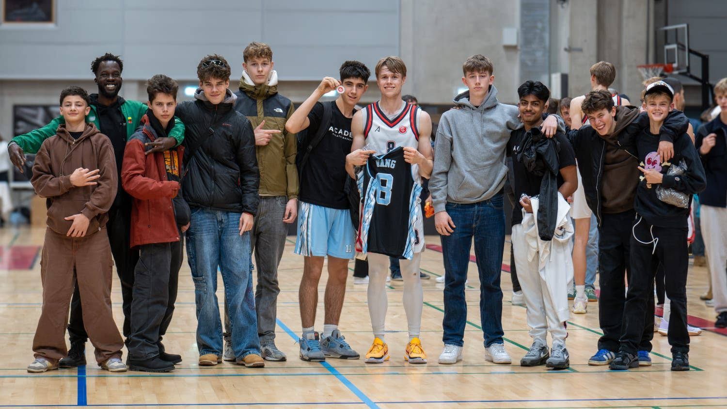 Talata Academy players together in the gym