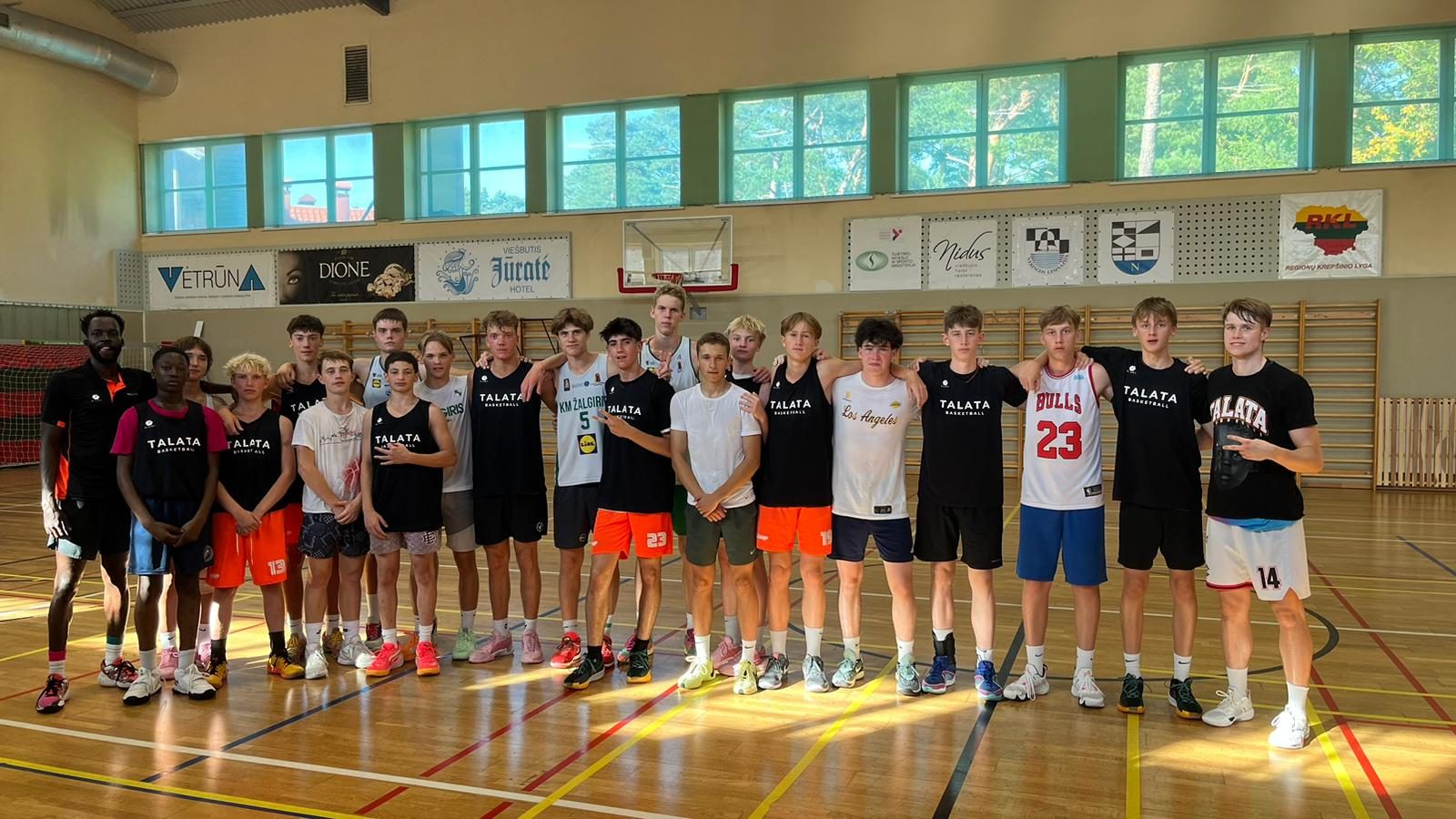 A full Talata squad lined up across the gym