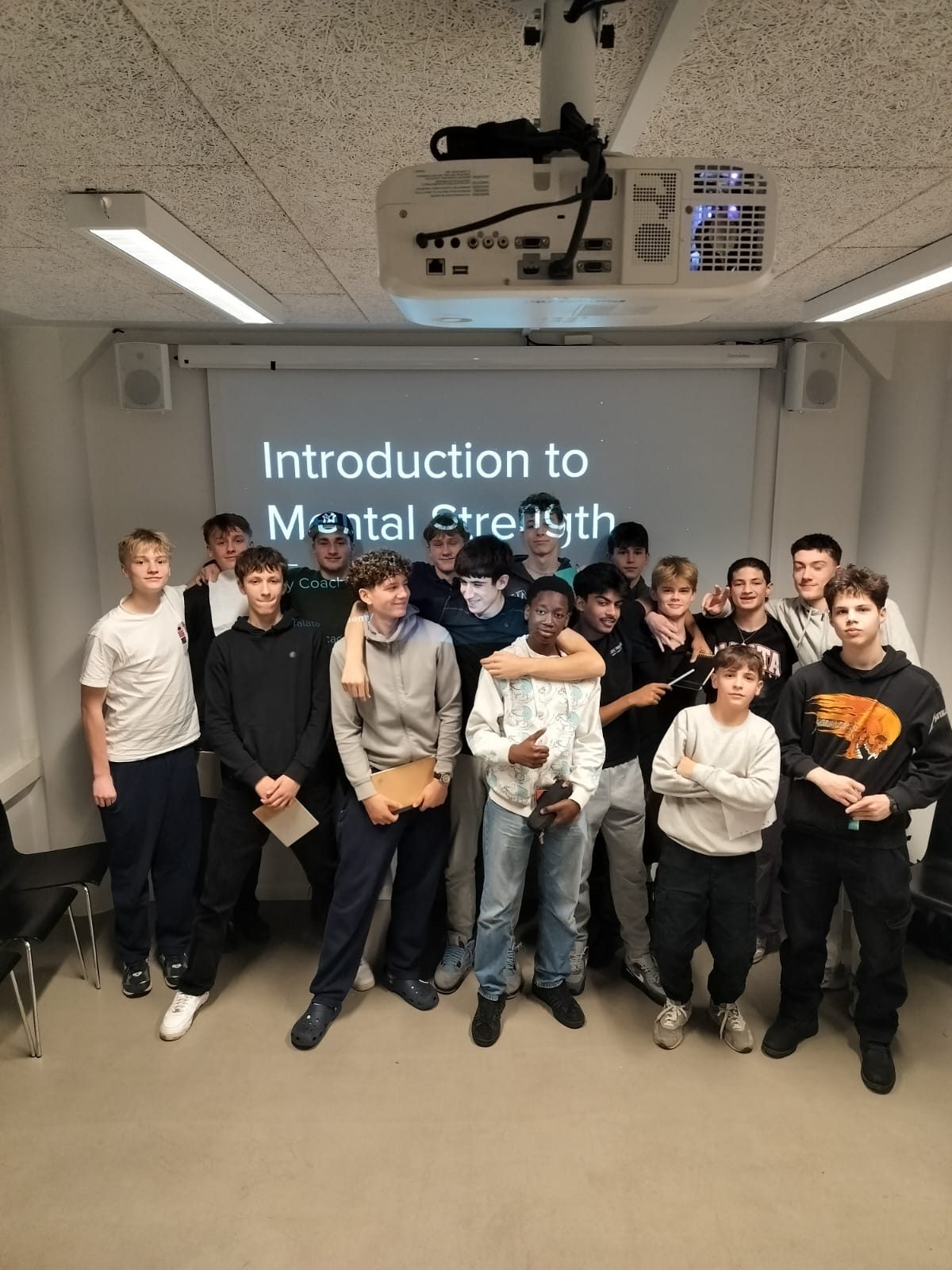 Talata players at an Introduction to Mental Strength session