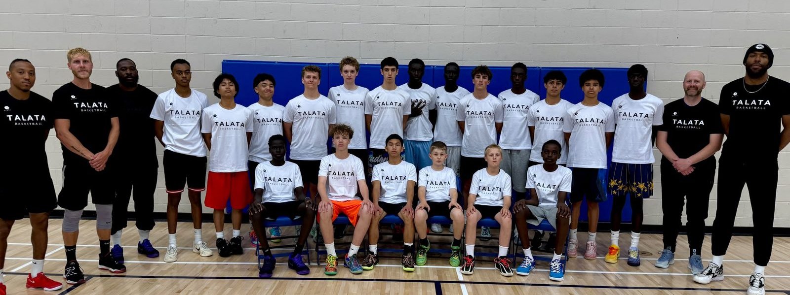 Team Talata with the Canada Camp 2026 group at Chinook Lions Fieldhouse, Lethbridge