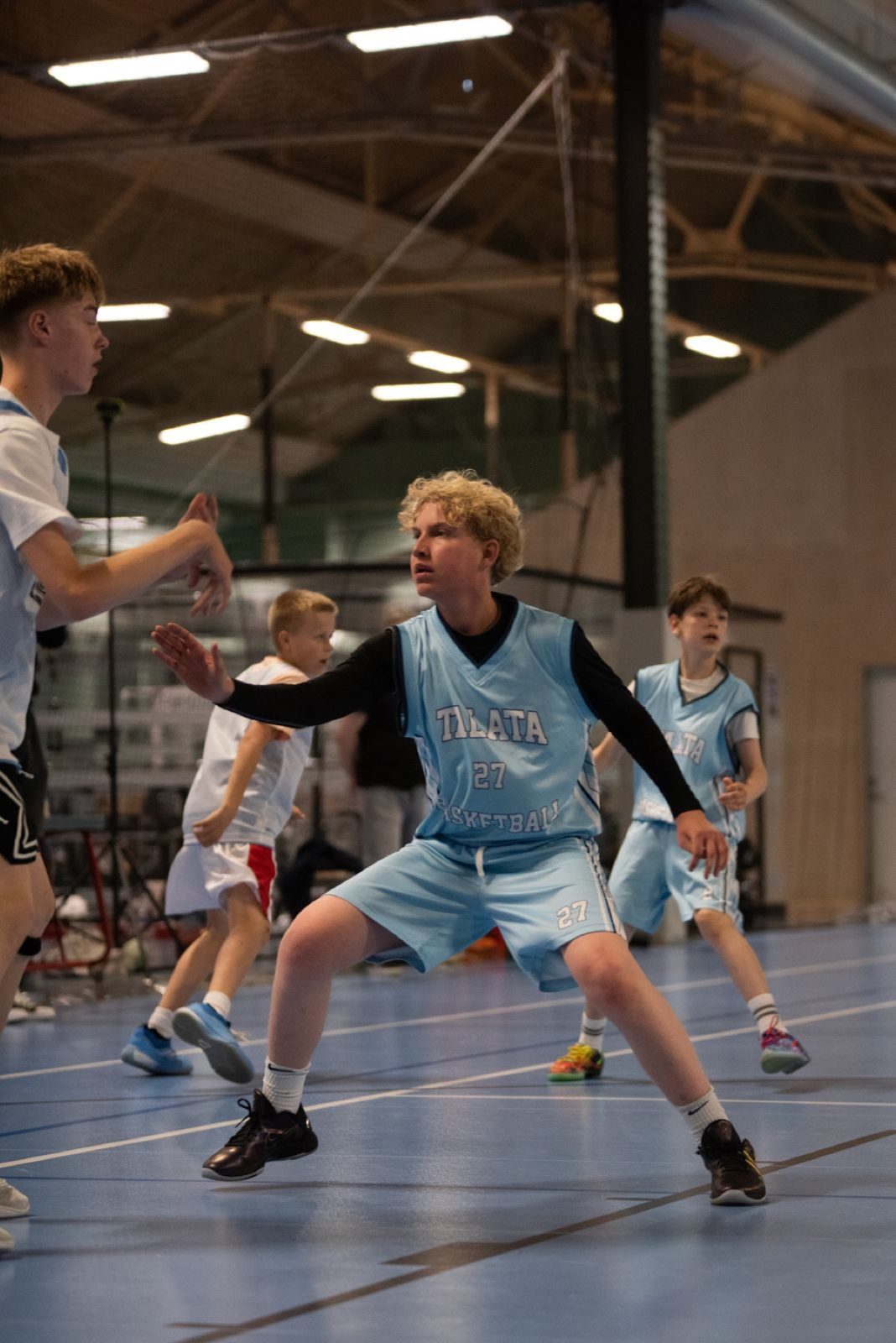 Talata player locked in a defensive stance